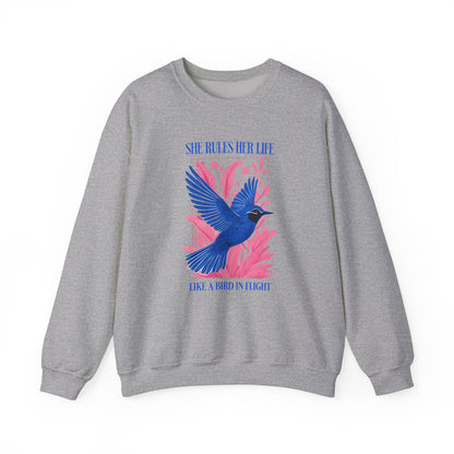 Crewneck Sweatshirt - LYRICS  "She Rules Her Life Like a Bird in Flight" NEW