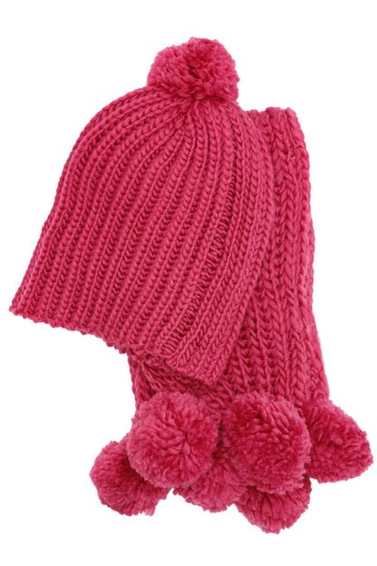 Crochet Chunky Knitted Beanie and Wrap Scarf