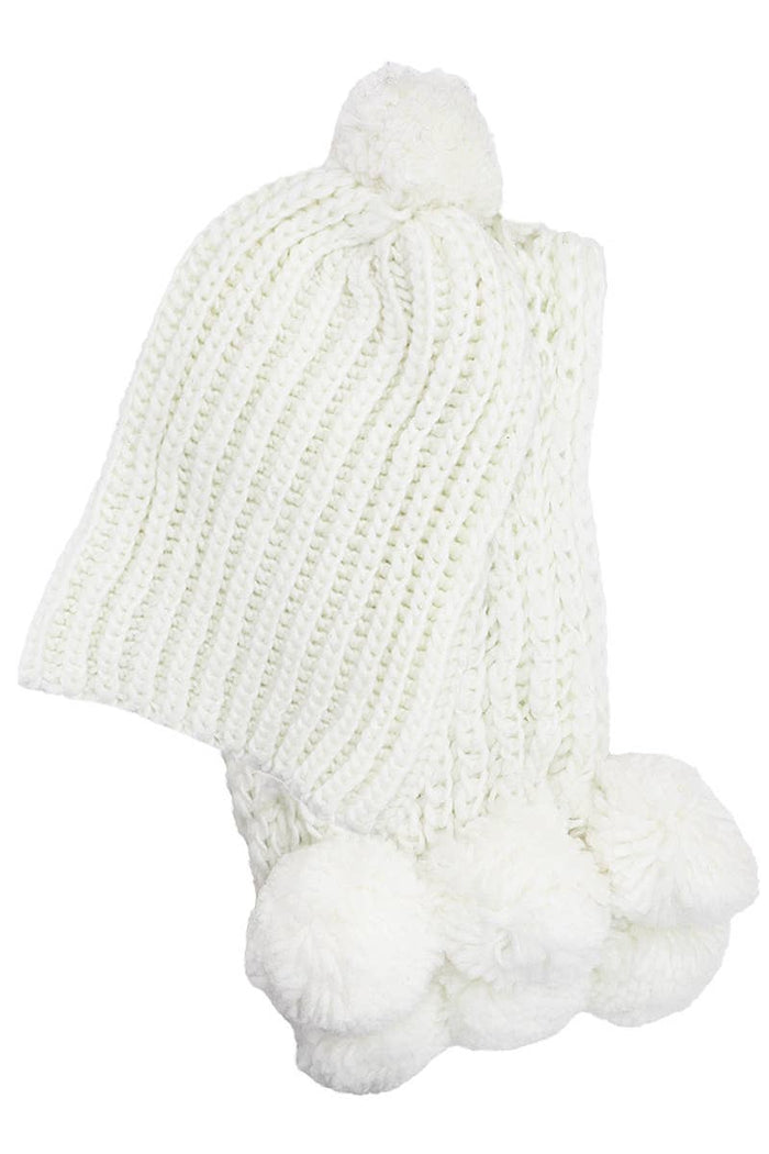 Crochet Chunky Knitted Beanie and Wrap Scarf