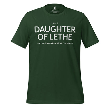 Daughter of Lethe T-Shirt - The Bean Workshop - Alex Stern quote, Book Lover Gift, Dark academia t-shirt, Daughter of Lethe T-shirt, Fantasy Novel Merch, Gothic Aesthetic, leigh bardugo, Leigh Bardugo fan apparel for readers, Lethe House merch, Literary Quote Shirt, Minimalist Bookish Tee, Ninth House book quote shirt, Strong Female Character., Wolves at the Door