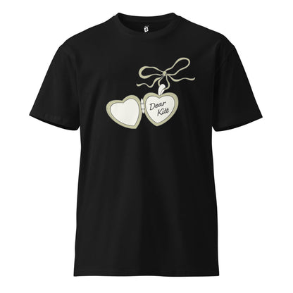 Dear Kitt Heart Locket T-Shirt | Divine Rivals Rebecca Ross Gift - The Bean Workshop - Book Lover Gift, Bookish Apparel, Cottagecore Aesthetic, Cute Book Merch, Divine Rivals, Divine Rivals T-shirt, Iris and Roman, Iris Winnow, Letters of Enchantment, Letters of Enchantment merch for readers, Literary Gift, Locket Design, Rebecca Ross, Rebecca Ross Dear Kitt shirt, Roman Kitt, Romantic Fantasy, t-shirt