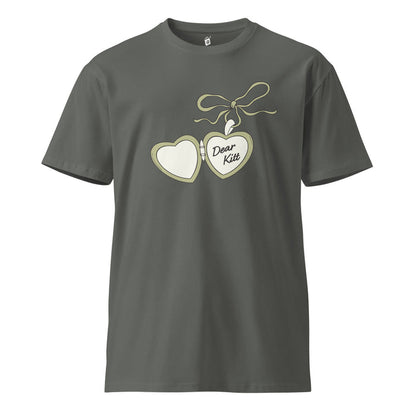Dear Kitt Heart Locket T-Shirt | Divine Rivals Rebecca Ross Gift - The Bean Workshop - Book Lover Gift, Bookish Apparel, Cottagecore Aesthetic, Cute Book Merch, Divine Rivals, Divine Rivals T-shirt, Iris and Roman, Iris Winnow, Letters of Enchantment, Letters of Enchantment merch for readers, Literary Gift, Locket Design, Rebecca Ross, Rebecca Ross Dear Kitt shirt, Roman Kitt, Romantic Fantasy, t-shirt