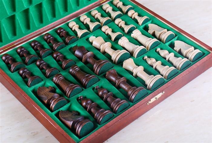 Deluxe Staunton Chess Pieces #5 in Dark Box - Piece - Chess-House