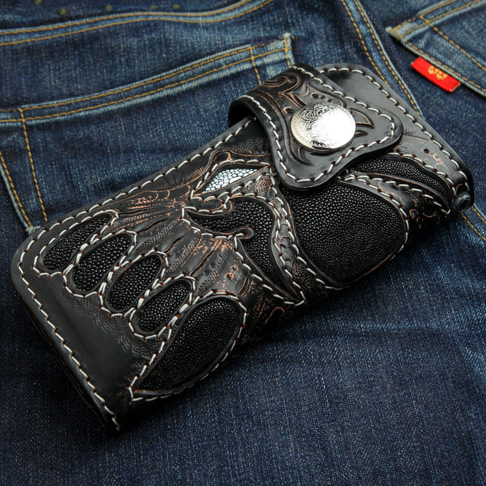 Devil Skull Genuine Leather Biker Wallet [2]