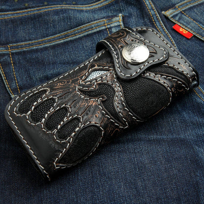 Devil Skull Genuine Leather Biker Wallet [2]