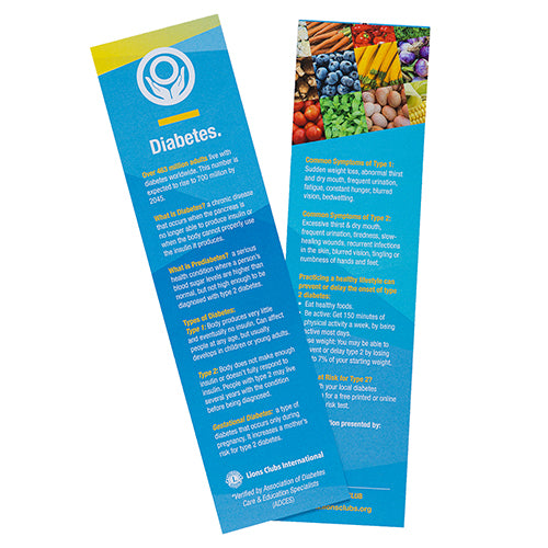 DIABETES BOOKMARK 25 PACK - ENGLISH