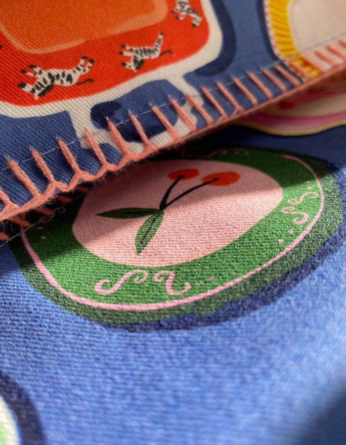 Idlewild Co. Dinner Plates Cotton Tea Towel with Embroidered Detail