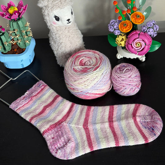 Dyed To Order - Cheers To A Fresh Start Sock Set - Self Striping Merino Nylon Sock