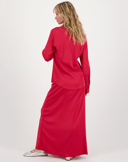 Ella Red Solid Shirt
