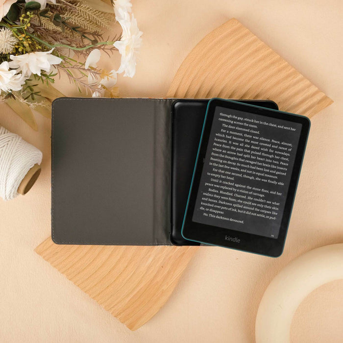 Embroidered Floral Kindle Case - A