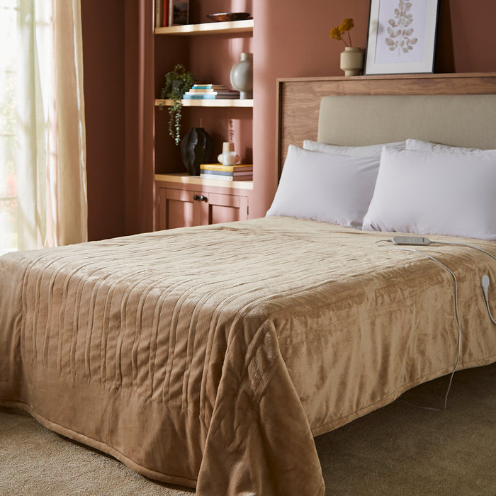 EverCosy Small Fleece Electric Heated Throw - Mocha