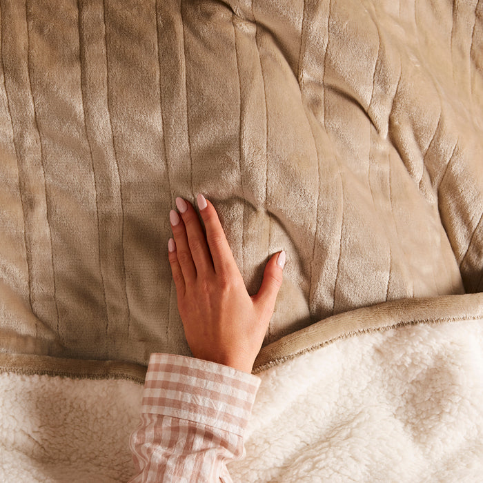 EverCosy Small Fleece Electric Heated Throw - Mocha