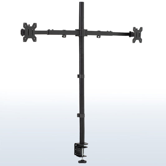 Telescoping Extra Tall Dual Monitor Desk Mount for office use, giving your screens a flush-with-wall display.