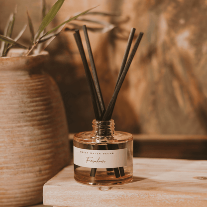 Farmhouse Tinted Glass Jar Reed Diffuser - Sweet Water Decor - Reed Diffusers