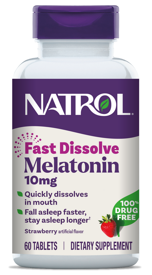 Fast Dissolve Melatonin Tablets, 10mg (Strawberry Flavor)
