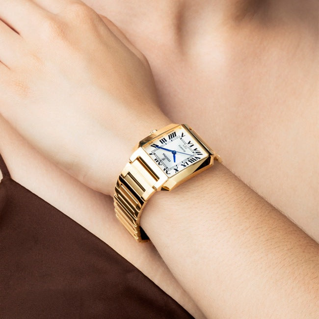 Festina On The Square Lady Date Goldig / Weiss Damenuhr | F20680/1