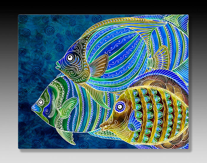 Fish School Aluminum Wall Art
