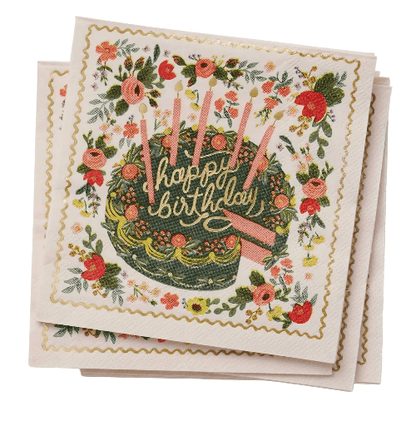 Rifle Paper Co Christmas Floral Cake Cocktail Napkin