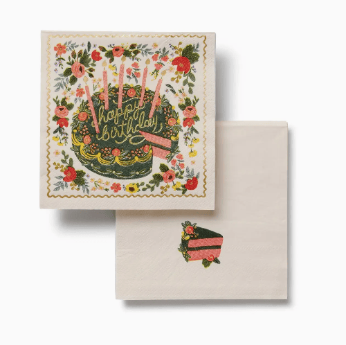 Rifle Paper Co Christmas Floral Cake Cocktail Napkin