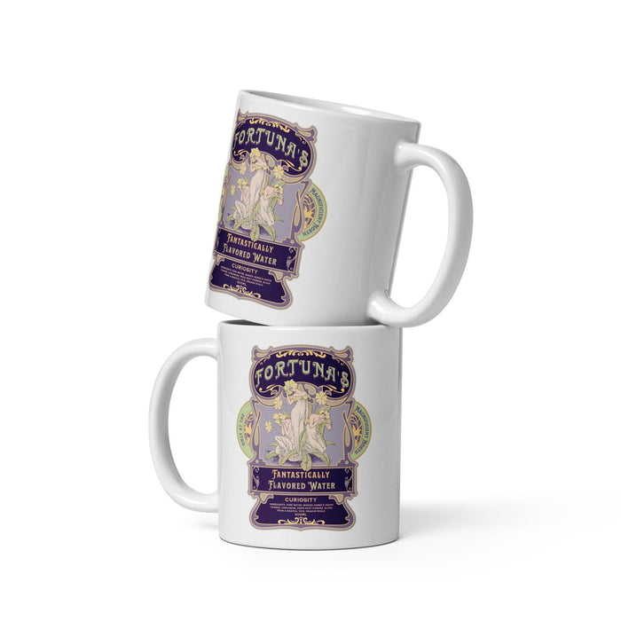 Fortuna's Fantastically Flavored Water Mug - The Bean Workshop - aesthetic bookish coffee mug, Art Nouveau, ceramic, drinkware, evangeline fox, fantasy elixir cup, jacks prince of hearts, literary kitchenware, mug, once upon a broken heart, ouabh, Purple Aesthetic, stephanie garber, Vintage Label