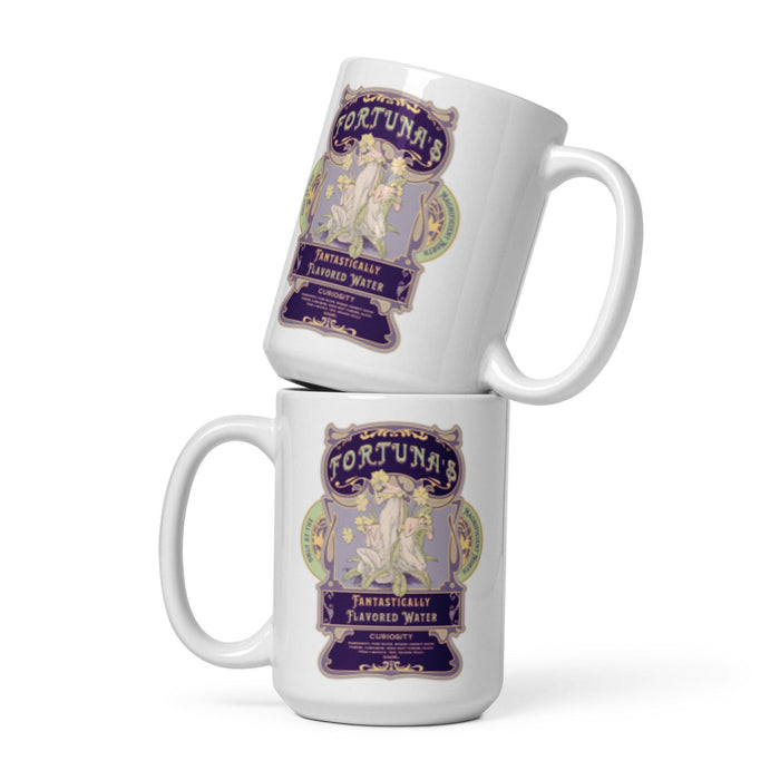 Fortuna's Fantastically Flavored Water Mug - The Bean Workshop - aesthetic bookish coffee mug, Art Nouveau, ceramic, drinkware, evangeline fox, fantasy elixir cup, jacks prince of hearts, literary kitchenware, mug, once upon a broken heart, ouabh, Purple Aesthetic, stephanie garber, Vintage Label