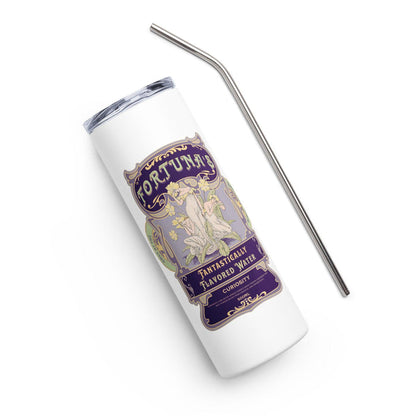 Fortuna's Fantastically Flavored Water Tumbler - The Bean Workshop - Commuting, evangeline fox, fantasy potion tumbler, Jacks and Evangeline, jacks prince of hearts, Magnificent North accessory, once upon a broken heart, ouabh, Purple design, stephanie garber, travel cup for book lovers, tumbler, Whimsical