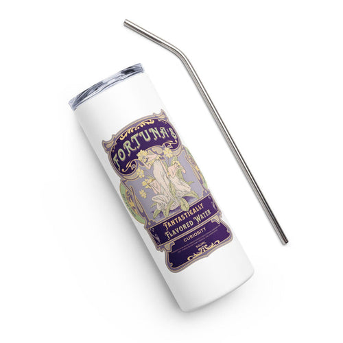 Fortuna's Fantastically Flavored Water Tumbler - The Bean Workshop - Commuting, evangeline fox, fantasy potion tumbler, Jacks and Evangeline, jacks prince of hearts, Magnificent North accessory, once upon a broken heart, ouabh, Purple design, stephanie garber, travel cup for book lovers, tumbler, Whimsical