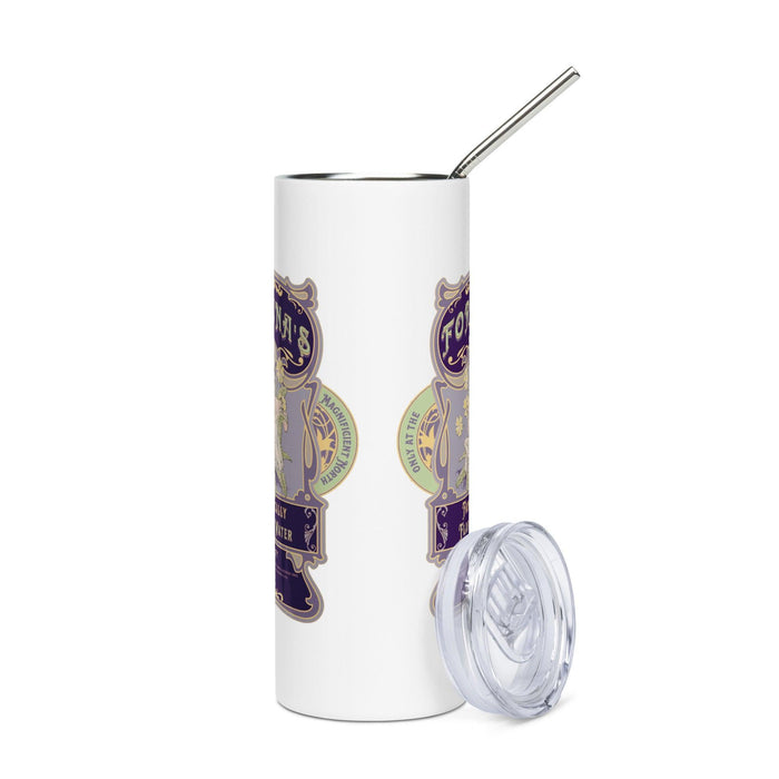 Fortuna's Fantastically Flavored Water Tumbler - The Bean Workshop - Commuting, evangeline fox, fantasy potion tumbler, Jacks and Evangeline, jacks prince of hearts, Magnificent North accessory, once upon a broken heart, ouabh, Purple design, stephanie garber, travel cup for book lovers, tumbler, Whimsical