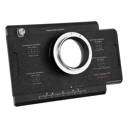 Fotodiox Pro Lens Adapter - Canon EF/EF-S Mount D/SLR Cameras to Large Format 4x5 View Cameras with a Graflok Rear Standard - Shift / Stitch Adapter