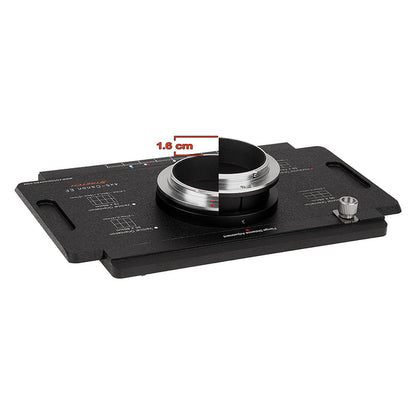 Fotodiox Pro Lens Adapter - Canon EF/EF-S Mount D/SLR Cameras to Large Format 4x5 View Cameras with a Graflok Rear Standard - Shift / Stitch Adapter