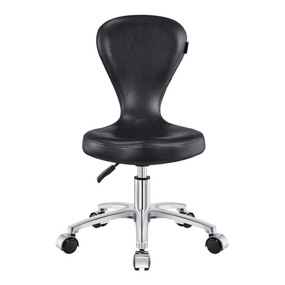 Futuro Pedi Stool Black DIR by DIR, ergonomic with memory foam seat and chrome base, front view.