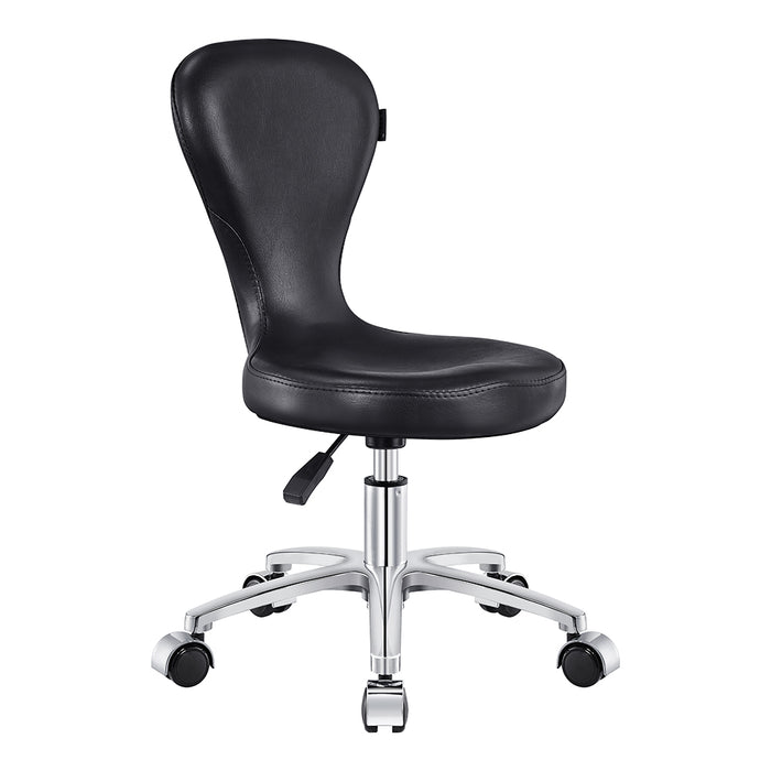 Futuro Pedi Stool Black DIR by DIR: ergonomic black office chair with metal base and wheels.