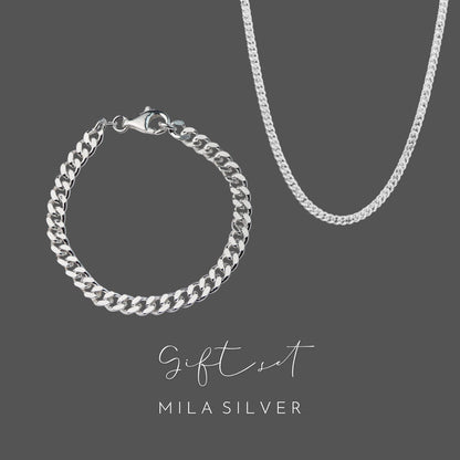 Gåvoset | Herrsmycken armband + halsband Pansarkedja