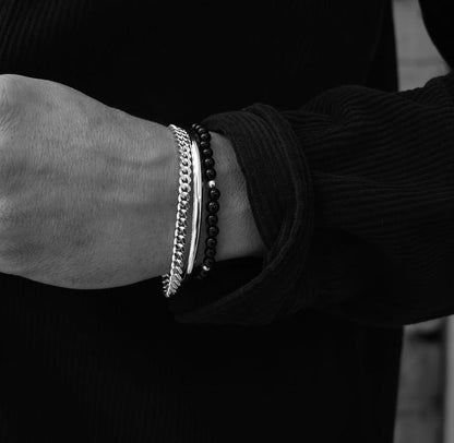 Gåvoset | Herrsmycken armband + halsband Pansarkedja