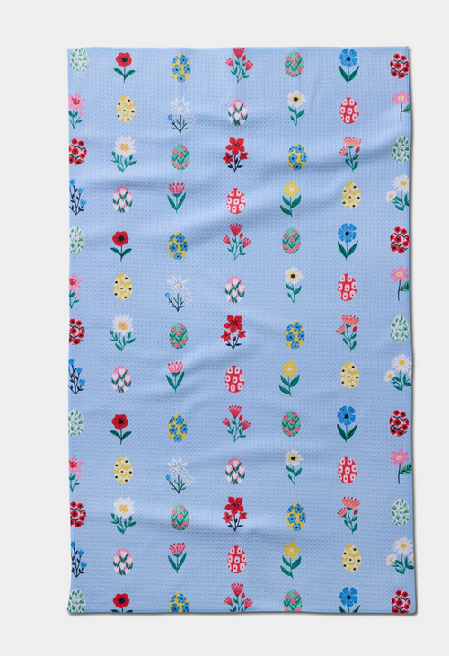 Geometry Kitchen Tea Towel- Spring Wildflowers - Pine & Moss
