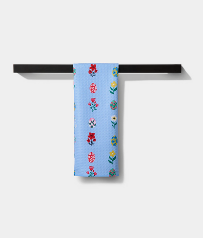 Geometry Kitchen Tea Towel- Spring Wildflowers - Pine & Moss