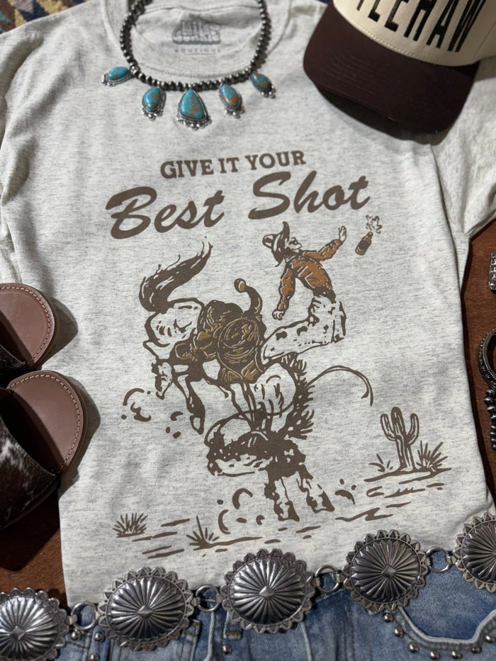 Give It Your Best Shot Graphic TeeHeather OatmealS
