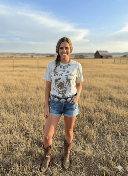 Give It Your Best Shot Graphic TeeHeather OatmealS