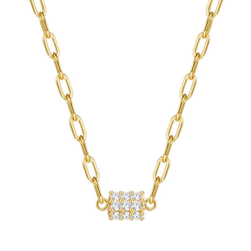 Glieder-Kette mit Zirkonia gelbgold