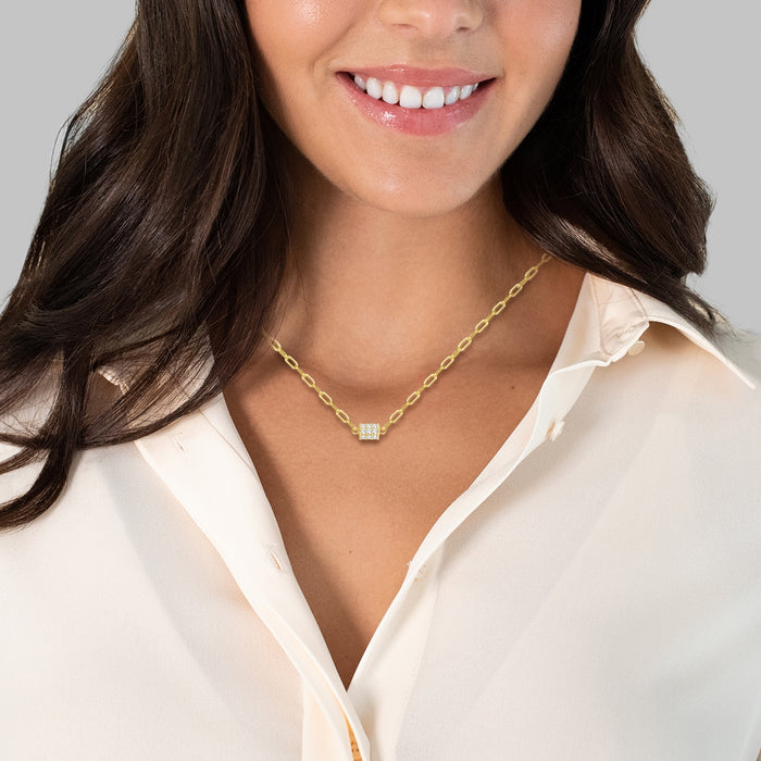Glieder-Kette mit Zirkonia gelbgold