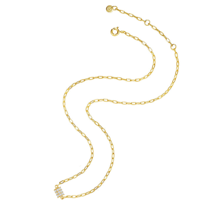 Glieder-Kette mit Zirkonia gelbgold