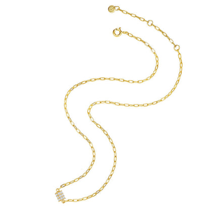 Glieder-Kette mit Zirkonia gelbgold