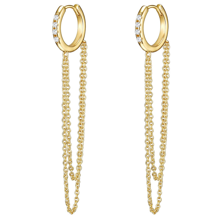 Goldene Creolen mit Kettchen