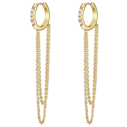 Goldene Creolen mit Kettchen