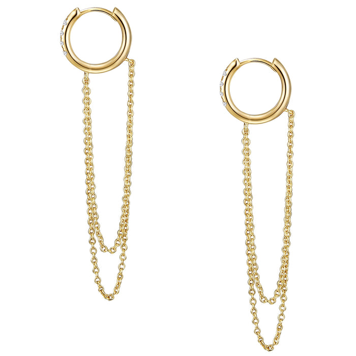 Goldene Creolen mit Kettchen