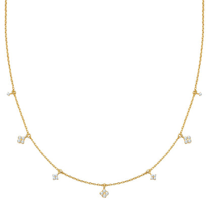Goldene Kette mit kleinen Zirkonia-Anhängern