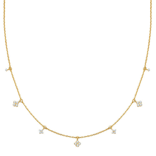 Goldene Kette mit kleinen Zirkonia-Anhängern