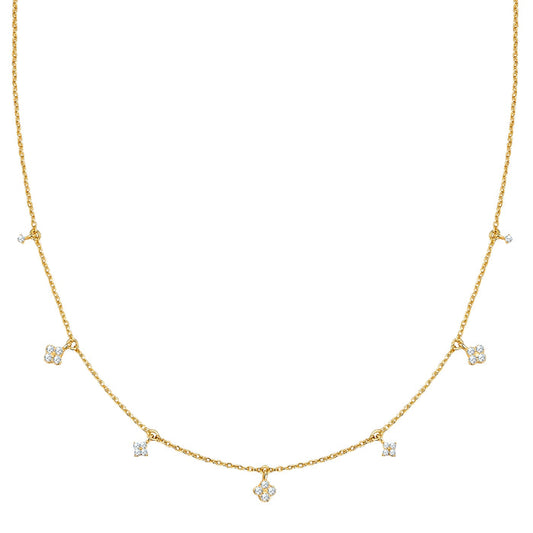Goldene Kette mit kleinen Zirkonia-Anhängern
