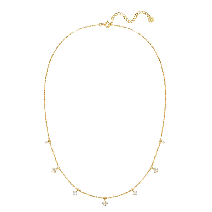 Goldene Kette mit kleinen Zirkonia-Anhängern