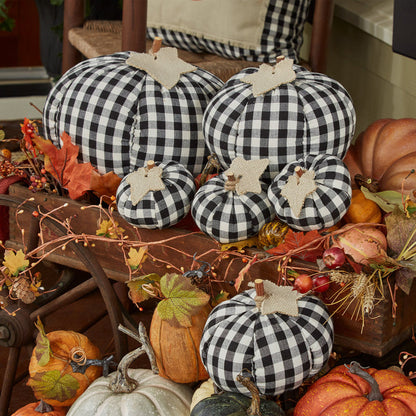GREAT BLACK AND CREAM CHECK PUMPKIN rustic fall